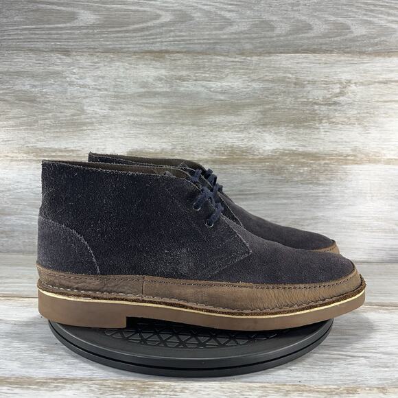 Clarks Men's Bushacre Rand Dark Navy Suede Chukka Boots Size 12 - Picture 3 of 8
